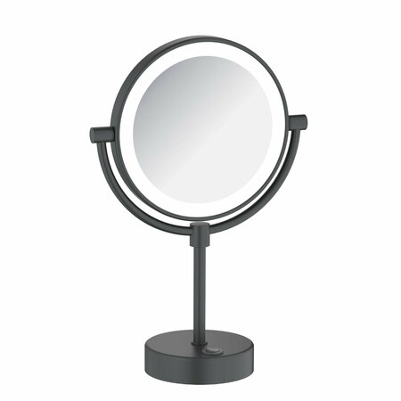 KIBI Circular LED Free Standing Magnifying Make Up Mirror - Matte Black KMM104MB